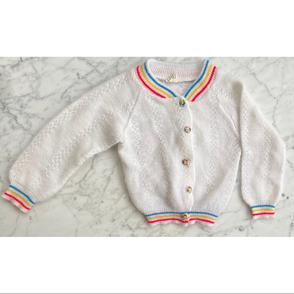 Vintage 80s Baby Rainbow Cardigan
